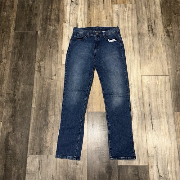 Mott & Bow Womens 28x30 Boyfriend Dark Wash Mid Rise Stretch Jeans - Picture 2 of 5